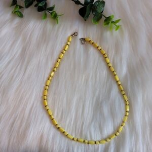 Vintage bohemian yellow collar necklace